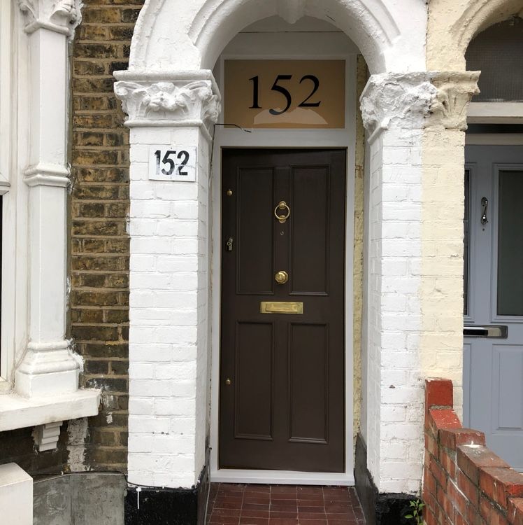 Painted wooden door