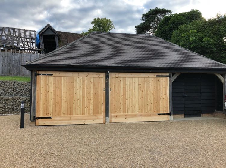 Traditional timber garage doors